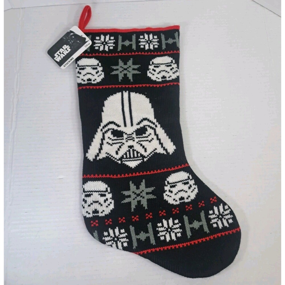 Star Wars Darth Vader 20" Knit Christmas Stocking Black Ruz New With Tags NWT